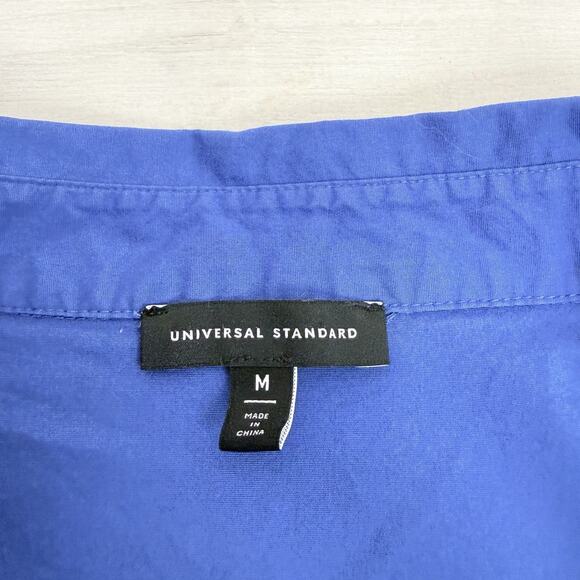 Universal Standard Cotton Poplin Shirt Dress M 18-20 Long Sleeves Blue Preppy - Picture 10 of 15
